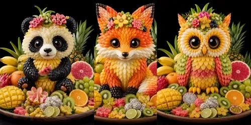 Fantasy Fruit Animal Sculptures generated by chatgpt-image