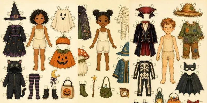 Halloween Costume Paper Doll Cutouts generated by undefined