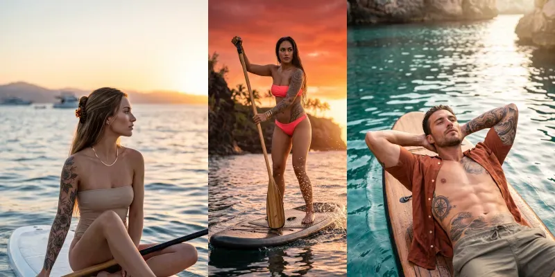 The Golden Hour Paddleboard Series generated by undefined