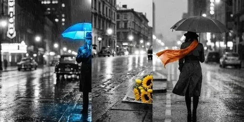 Isolated Color Street Photography generated by gemini-image
