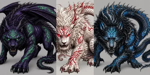 Tribal Beast Illustrations generated by chatgpt-image