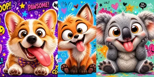 Goofy Cute Animal Poster Packs generated by chatgpt-image