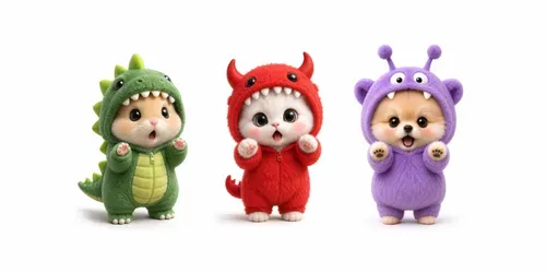 Cute Chibi Monster Costume Pets generated by chatgpt-image