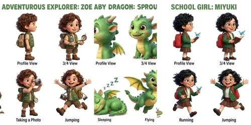 3d Character Sheet Masters generated by gemini-image