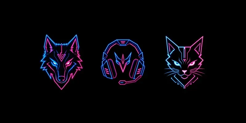 Cyberpunk Neon Minimalist Logos generated by undefined