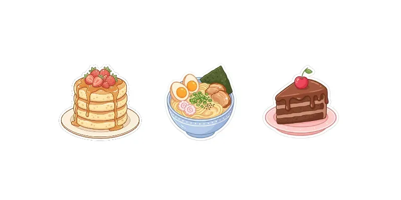 Warm Pastel Color Food Stickers generated by undefined