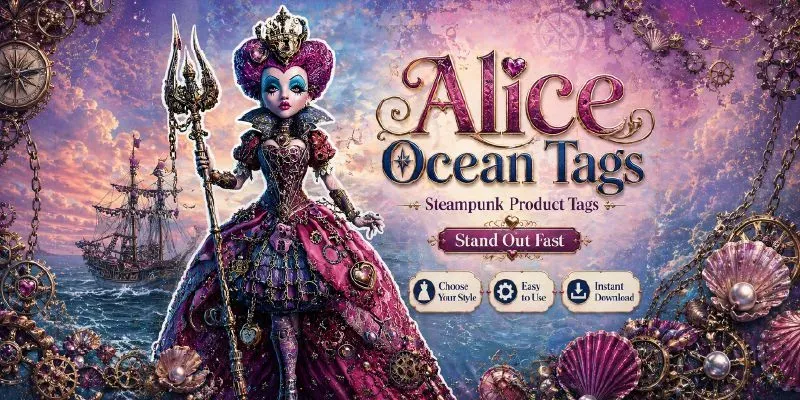 Alice In Ocean Steampunk Product Tags generated by undefined