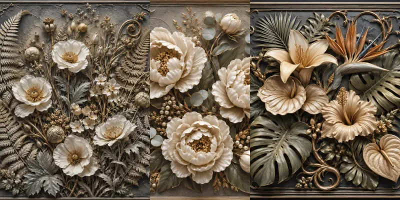 Sculpted Floral Reliefs generated by undefined