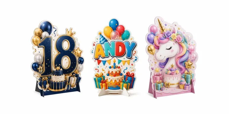 Birthday Party Decoration Standee Designs generated by undefined