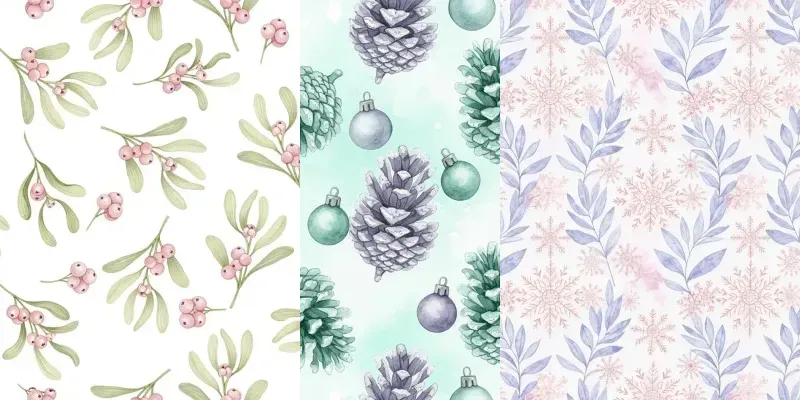 Cute Christmas Seamless Backgrounds generated by undefined