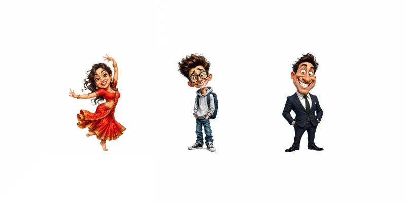 Exaggerated Cartoon Characters generated by undefined