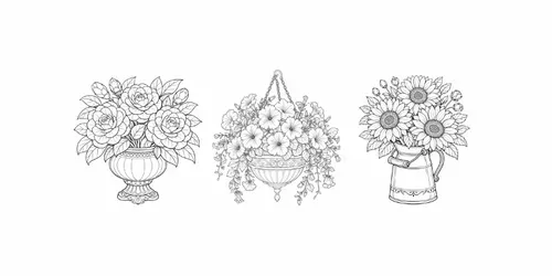 Coloring Beautifully Floral Compositions generated by chatgpt-image