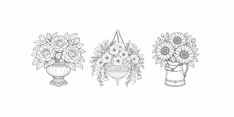 Coloring Beautifully Floral Compositions generated by undefined