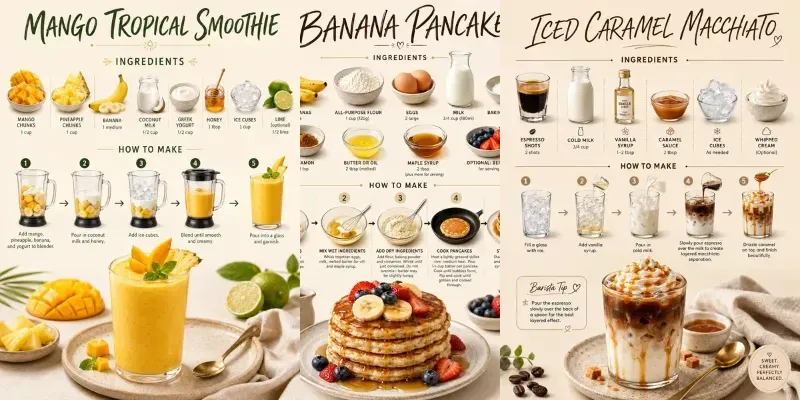 Stylish Culinary Recipe Infographics generated by undefined