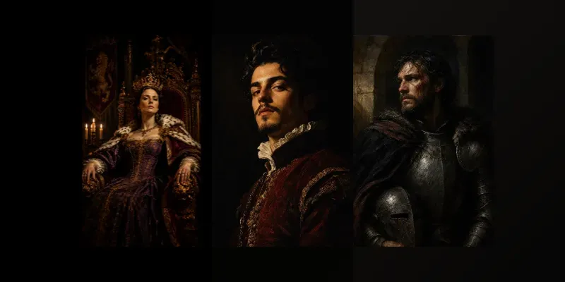 Oil Paintings Chiaroscuro Portraits generated by undefined