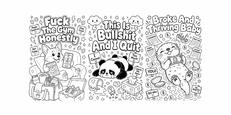 Cute But Rude Coloring Book Pages generated by undefined