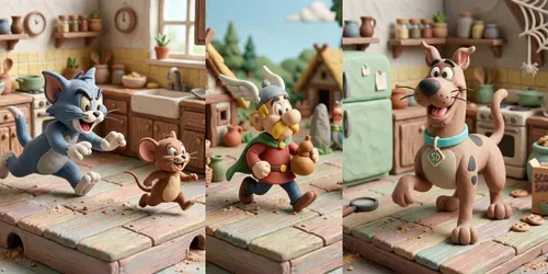 Handcraft Claymation Cartoon Characters generated by gemini-image