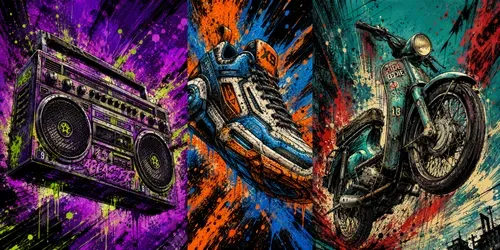 Dynamic Urban Grunge Street Art Posters generated by chatgpt-image