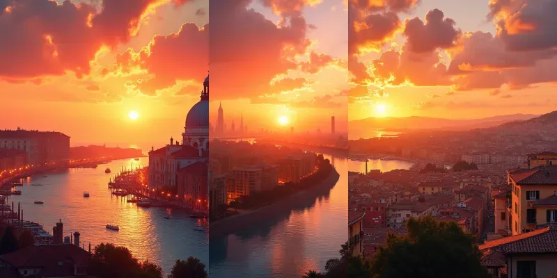 Cities At Sunset generated by undefined