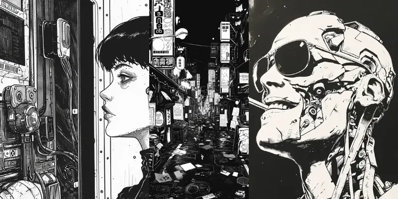 Cyborgs And Cyberpunk Drawings generated by undefined