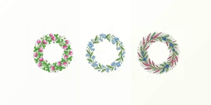 Minimalist Watercolor Wreath Art generated by undefined