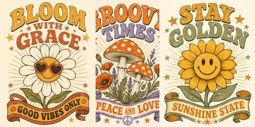 Retro Botanical Flower Quote Shirts generated by chatgpt-image