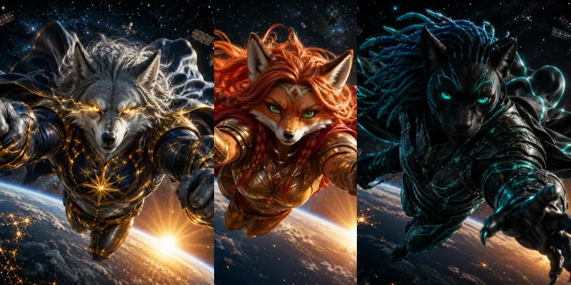 Epic Animal Superheroes In Space generated by undefined