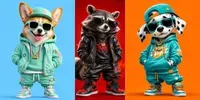 4K Vibrant Cartoon Urban Animals chatgpt-image prompt mini thumbnail