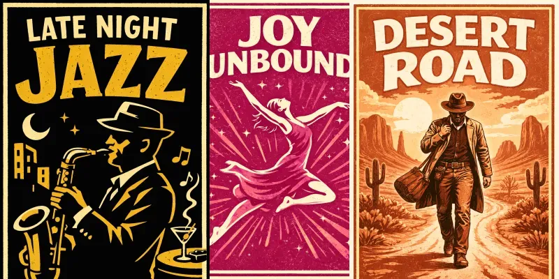 Vintage Bold Posters Any Text generated by undefined