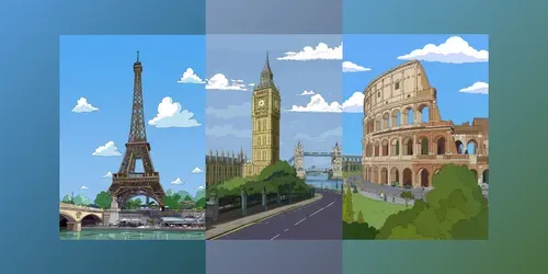 Simpson Landmark City Illustrations generated by midjourney