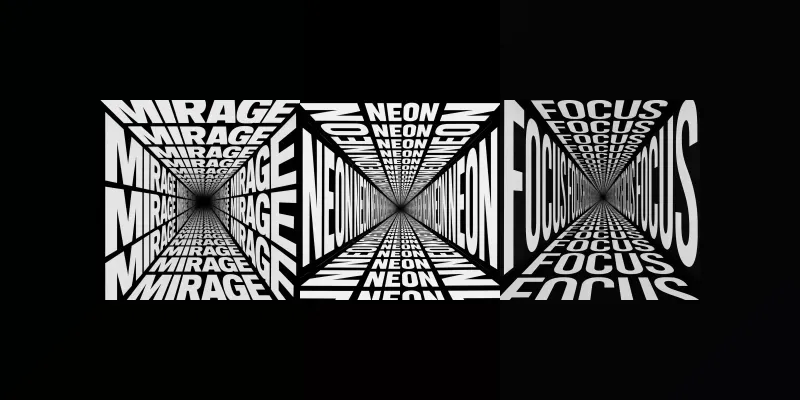 Infinite Typography Tunnels generated by undefined