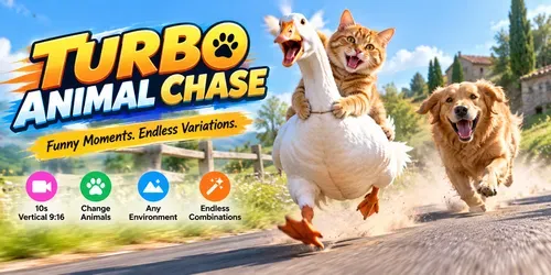 Turbo Animal Chases generated by grok-video