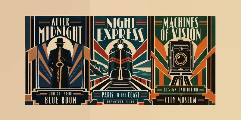Art Deco Central Axis Posters
