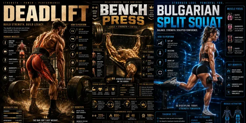 Gym Fitness Infographic Posters generated by undefined
