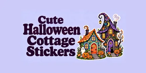 Cute Halloween Cottage Stickers generated by chatgpt-image