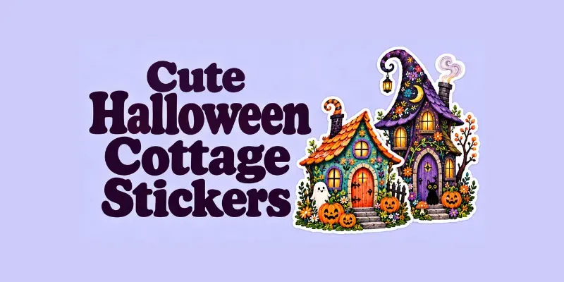 Cute Halloween Cottage Stickers