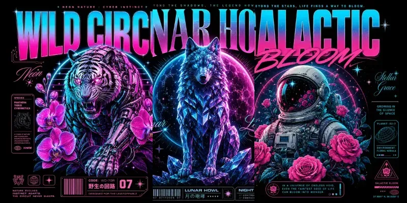 Cosmic Neon Poster Creators generated by undefined
