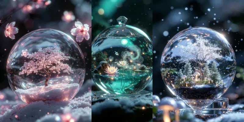 Enchanted Snow Globe Portraits generated by undefined