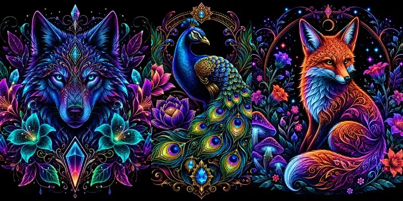 Neon Floral Beasts generated by undefined
