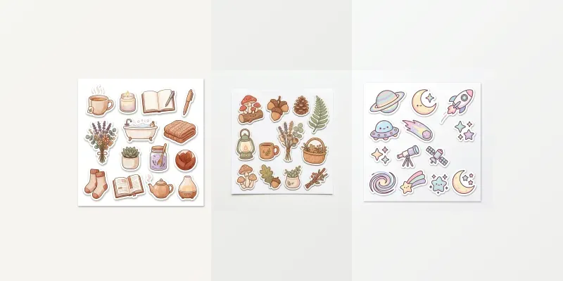 Kawaii Sticker Sheet Generator