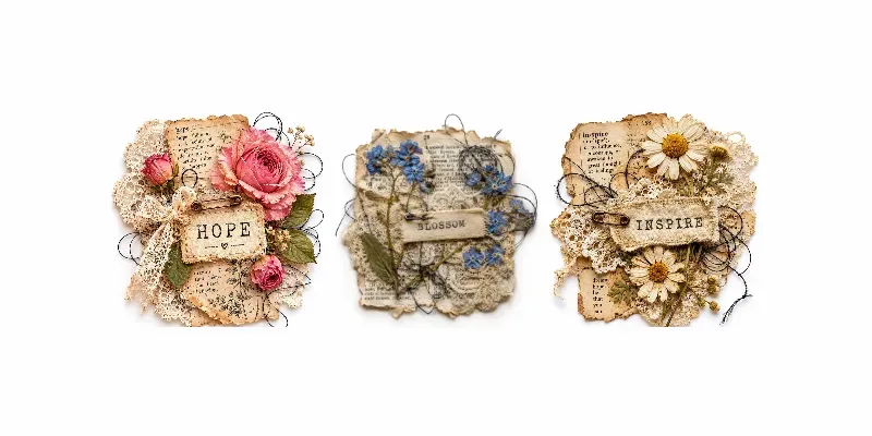 Botanical Junk Journal Ephemera generated by undefined