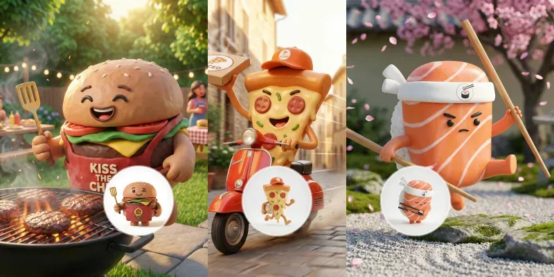 Social Media Mascot Actions generated by undefined