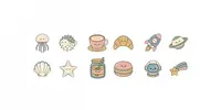 Kawaii Japanese Game Asset Icon Sheets 4x gemini-image prompt mini thumbnail