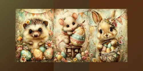 Shabby Chic Easter Cottagecore Characters generated by midjourney