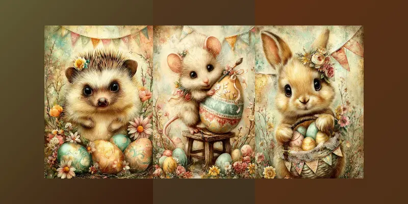 Shabby Chic Easter Cottagecore Characters