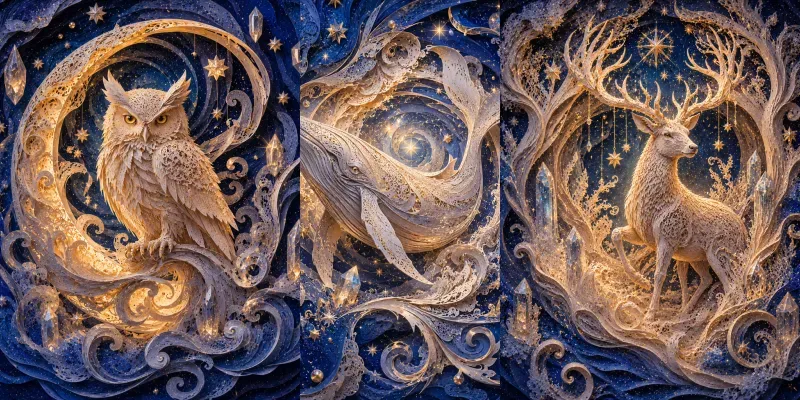 3D Celestial Papercut Wall Decor Pods generated by undefined