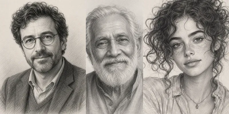 Premium Pencil Sketch Portrait Creators generated by undefined