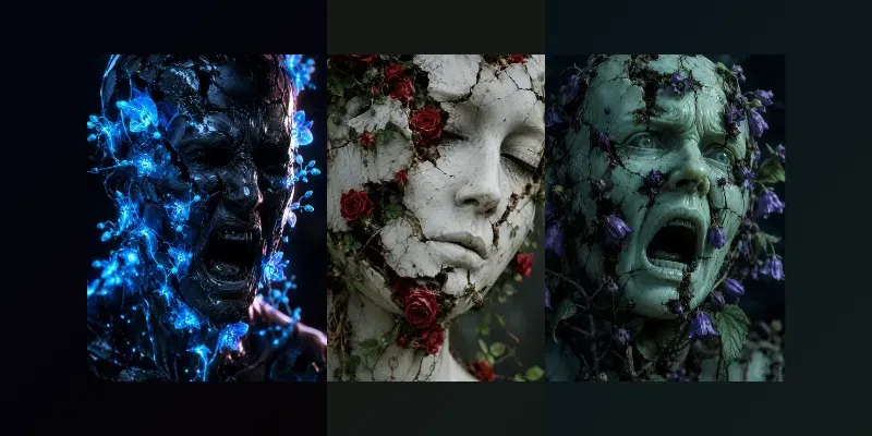 Botanical Marble Portraits generated by undefined