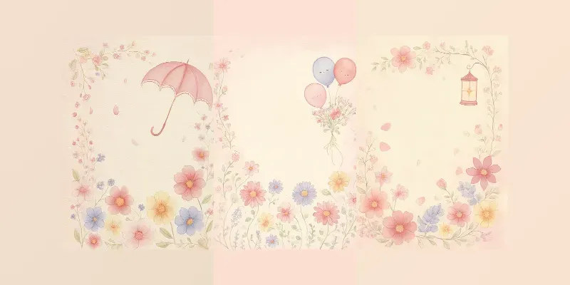 Pastel Floral Garden Frame Junk Journals generated by undefined