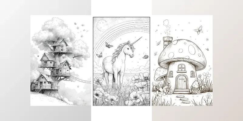 Kids Fantasy Coloring Pages generated by undefined